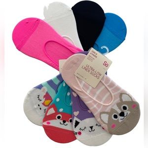 SO Girl’s 8 Pairs Ultra-Low Liner Socks  Size: M